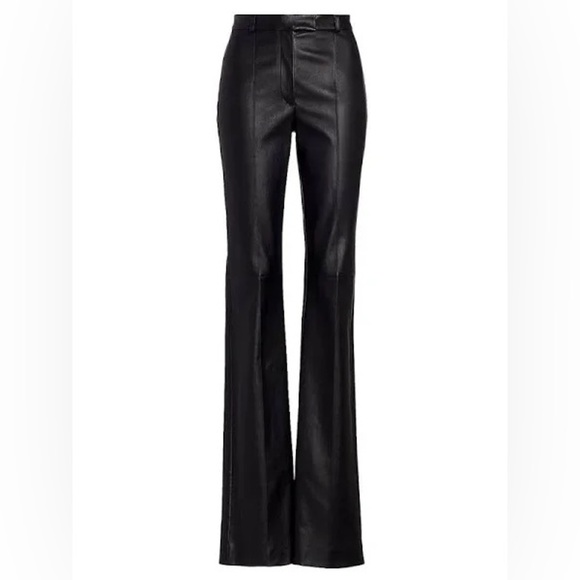 RUNWAY MICHAEL KORS COLLECTION Yasmeen Plongé Leather Split-Cuff Trousers NWT - Picture 1 of 3